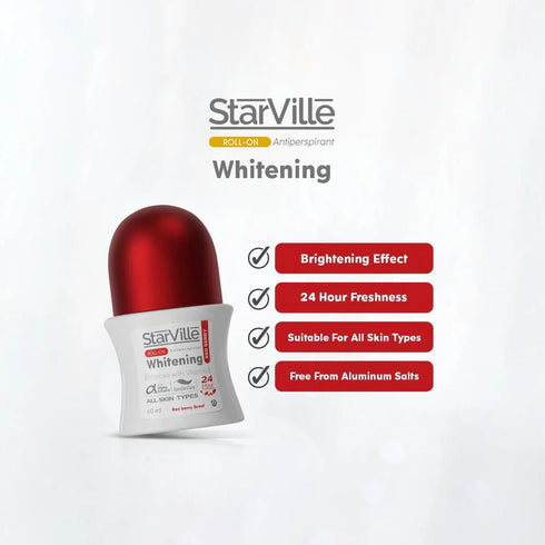ستارفيل رول اون مزيل رائحة العرق للتفتيح برائحة التوت الاحمر 60 مل - Starville